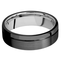 Zirconium + Satin , Polish Finish + 14K White Gold
