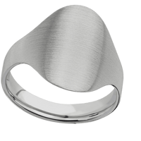 Large Oval signet ring (20x16mm) in Titanium, with a Cigar style band.