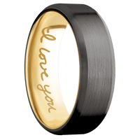 Tantalum Noir + Satin , Satin Finish + 10K Yellow Gold