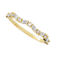 18K Yellow Gold band with 8 Round and 7 Marquise Lab Grown Diamond having TCW-.33