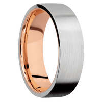 Palladium Silver + Satin Finish + 14K Rose Gold