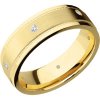 14K Yellow Gold + Satin , Polish Finish