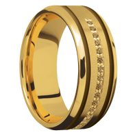 18K Yellow Gold + Sand , Polish Finish