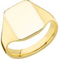 Medium Rectangle signet ring (16x11.5mm) in 14K Yellow Gold, with a Thin style band.