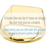 Medium Horizontal Rectangle signet ring (16x11.5mm) in 14K Yellow Gold, with a Wide style band, a Blood Stone inlay.