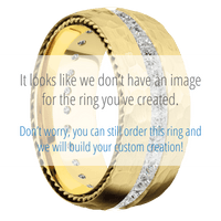 14K Yellow Gold + Hammer Finish