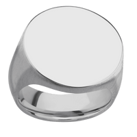 Extra Large Circle signet ring (22mm ) in Titanium, with a Wide style band.