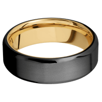 Zirconium + Bead , Polish Finish + 10K Yellow Gold