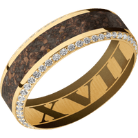 14K Yellow Gold + Polish , Polish Finish + Burnt Bronze