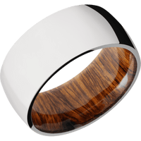 14K White Gold + Polish Finish + Desert Iron Wood