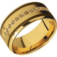 18K Yellow Gold + Sand , Polish Finish
