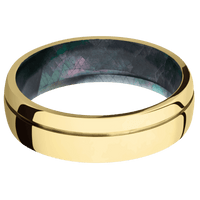 10K Yellow Gold + Polish , Polish Finish + Black Mother of Pearl