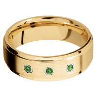 10K Yellow Gold + Satin , Polish Finish
