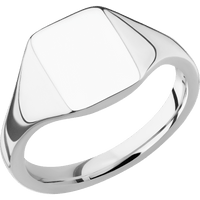 Small Rectangle signet ring (12x9mm) in 14K White Gold, with a Thin style band.