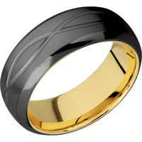 Zirconium + Bead , Polish Finish + 10K Yellow Gold