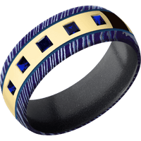 18K Yellow Gold + Polish Finish + Dark Grey