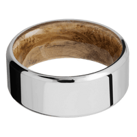 14K White Gold + Polish , Polish Finish + Whiskey Barrel