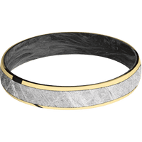 10K Yellow Gold + Polish Finish + Forged Carbon Fiber