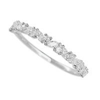 14K White Gold band with 9 Round and 8 Marquise Lab Grown Diamond having TCW-.38