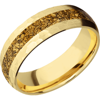 14K Yellow Gold + Hammer Finish