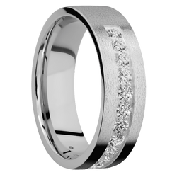 18K White Gold + Stone Finish
