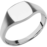 Small Cushion signet ring (10x10mm) in Cobalt Chrome, with a Thin style band.