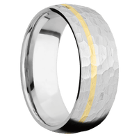 14K White Gold + Hammer , Hammer Finish
