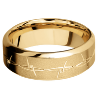 10K Yellow Gold + Sand , Polish Finish