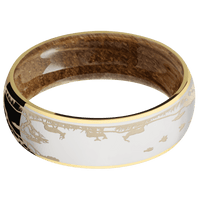14K Yellow Gold + Polish Finish + Whiskey Barrel