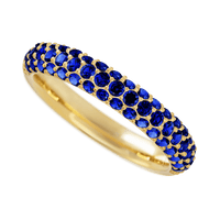 14K Yellow Gold band with 18 Round and 34 Round Sapphire having TCW-.87