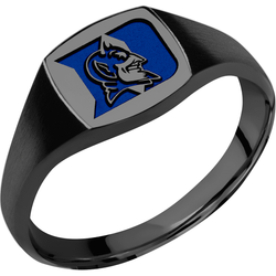 Duke University Custom Collegiate Black Zirconium Signet Ring