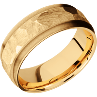 14K Yellow Gold + Rock , Sand Finish