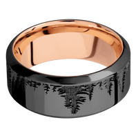 Zirconium + Polish , Polish Finish + 14K Rose Gold