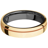 10K Yellow Gold + Polish , Polish Finish + Zirconium