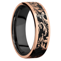 14K Rose Gold + Satin Finish + Zirconium