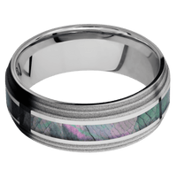 10K White Gold + Polish , Sand Finish + Palladium Silver