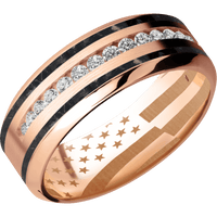 10K Rose Gold + Satin , Polish Finish