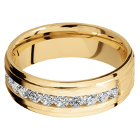 10K Yellow Gold + Hammer , Polish Finish
