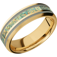 10K Yellow Gold + Hammer , Satin Finish