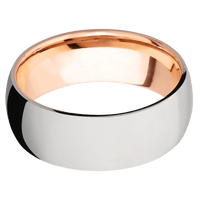 Titanium + Polish Finish + 14K Rose Gold