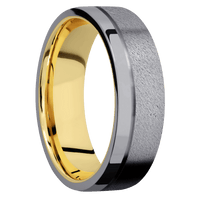 Tantalum + Anglestone , Polish Finish + 14K Yellow Gold