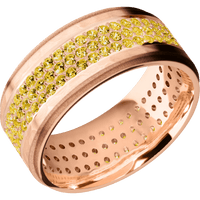 14K Rose Gold + Hammer , Sand Finish