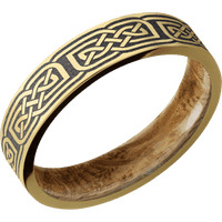 14K Yellow Gold + Satin Finish + Whiskey Barrel