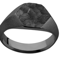 Medium Hexagon signet ring (13.9x12mm) in Zirconium, with a Wide style band.