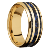 10K Yellow Gold + Hammer , Polish Finish