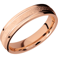 18K Rose Gold + Stipple , Polish Finish