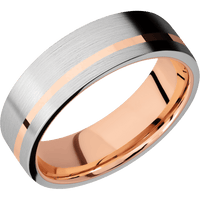 Palladium Silver + Satin , Satin Finish + 14K Rose Gold