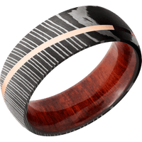 Damascus + Acid Finish + Red Heart