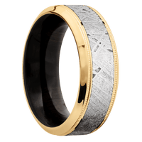 14K Yellow Gold + Polish , Polish Finish + Ebony