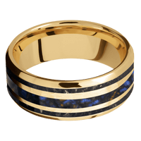 10K Yellow Gold + Hammer , Polish Finish